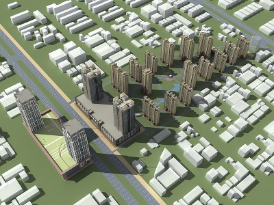小区规划建筑3d模型