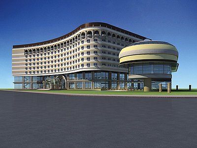 3d欧式酒店模型