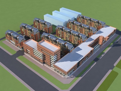 住宅小区模型3d模型