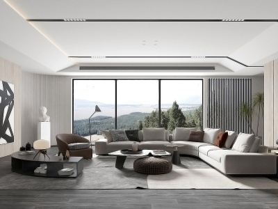 3d现代家居客厅模型