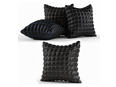 3d现代皮革抱枕模型
