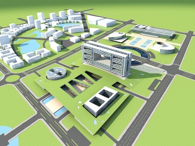 学校综合楼模型3d模型