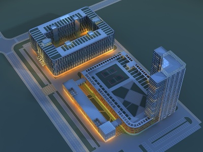 3d商业办公楼模型