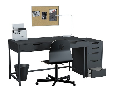 現代辦公桌模型3d模型