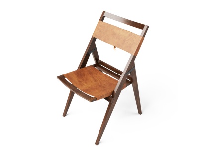 3d北欧皮革单椅休闲椅模型