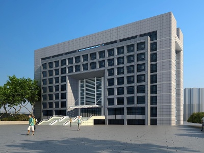 3d现代办公楼法院模型