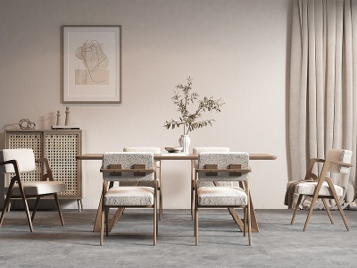 北歐餐桌椅組合模型3d模型