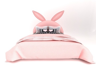 3d粉色女孩床模型