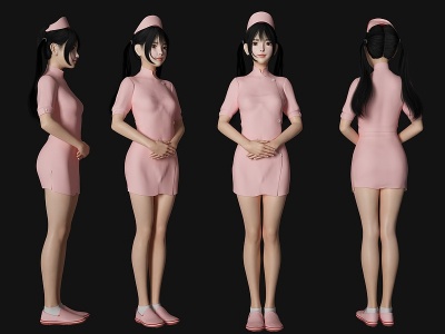 3d美女护士人物模型