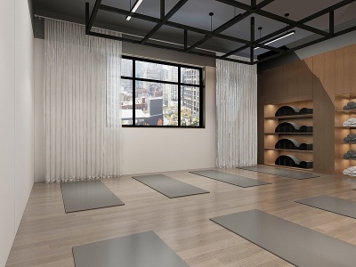 日式瑜伽馆训练室模型