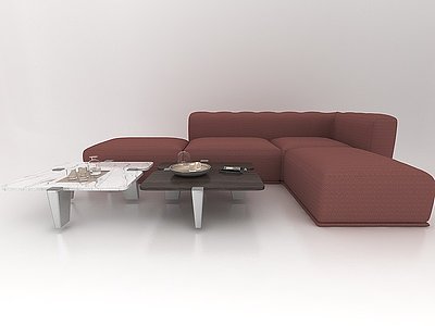 3d现代风格沙发茶几模型