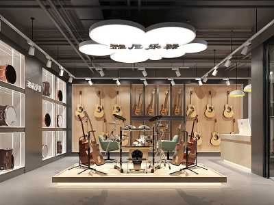 3d现代乐器专卖店模型