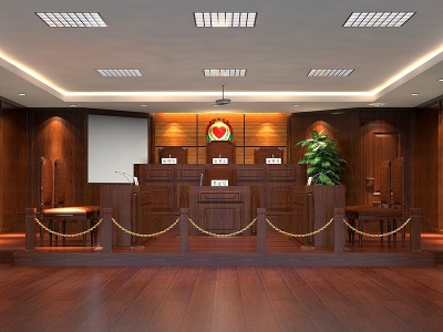 中式法庭模型3d模型