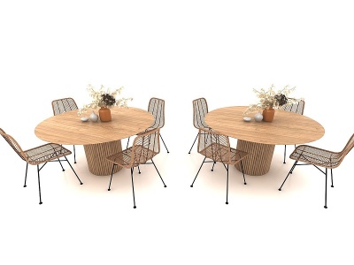 现代风格圆形餐桌模型3d模型