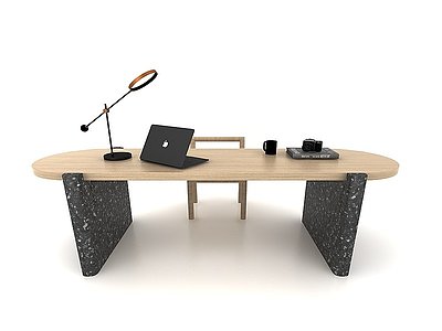 3d现代风格办公桌模型