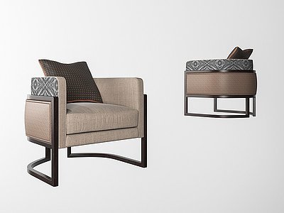 新中式单人沙发模型3d模型
