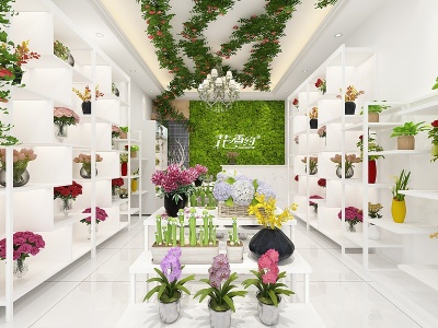 3d现代绿植花店模型
