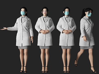 3d医生护士美女人物模型
