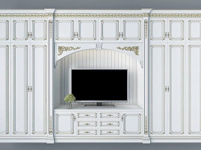3d法式欧式雕花衣柜模型