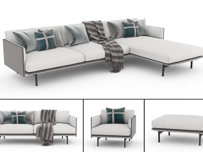 现代转角沙发组合模型3d模型