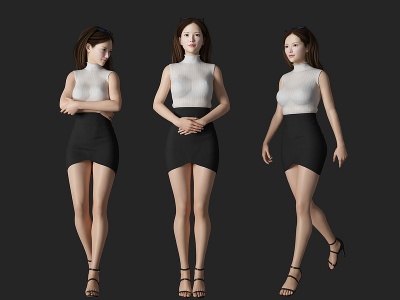 秘书美女人物模型3d模型