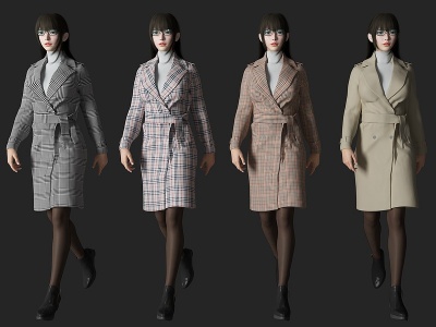 大衣美女人物模型3d模型