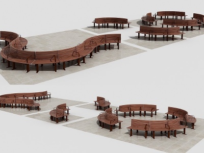 现代公共座椅模型3d模型