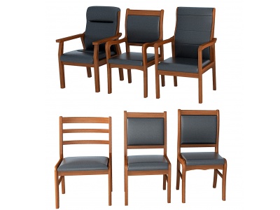 3d现代皮革培训椅会议椅模型