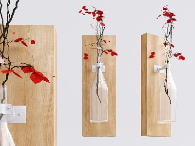 3d日式壁挂装饰花瓶模型