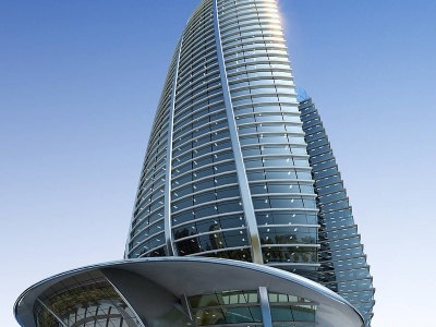 现代商业超高层办公楼模型