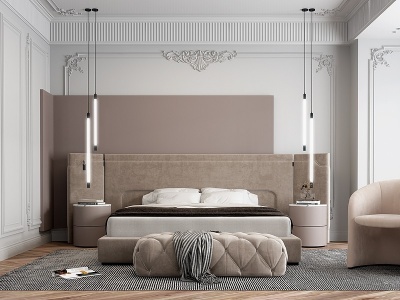 法式现代卧室模型3d模型