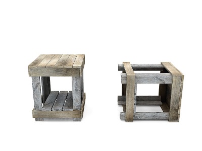 木凳子模型3d模型