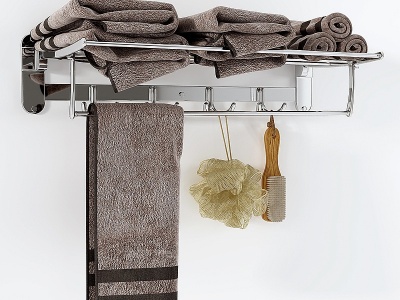 3d现代浴架毛巾模型
