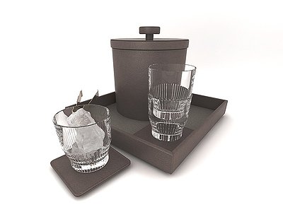 现代风格玻璃杯模型3d模型