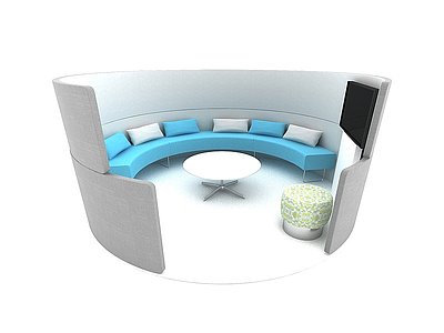3d现代风格弧形沙发模型
