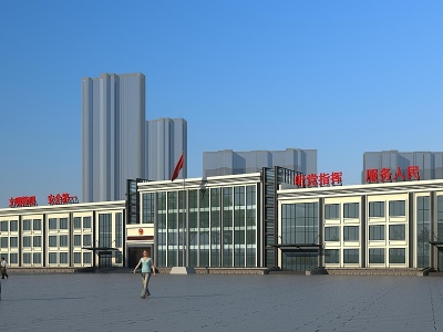 3d现代监狱行政办公楼模型