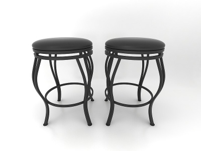 3d黑色圆形椅子模型