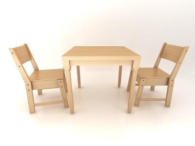 3d现代风格儿童桌椅模型