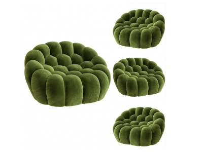 3d现代布艺休闲懒人沙发椅模型