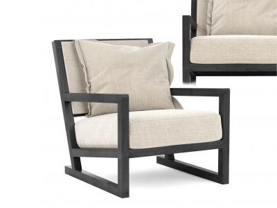 3d现代休闲布艺沙发椅模型