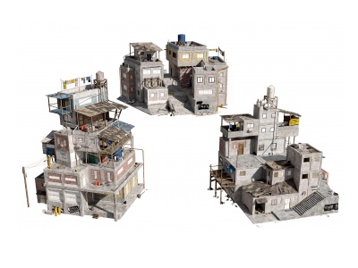 3d现代贫民窟住宅楼房城中村模型