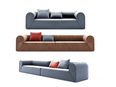3d现代双人沙发组合模型