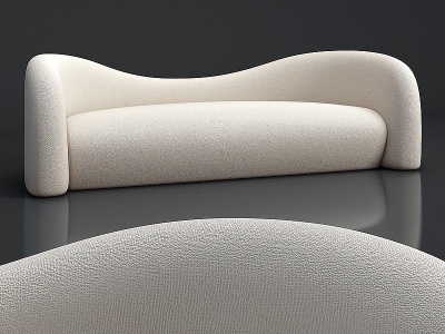 3d现代绒布异形双人沙发模型