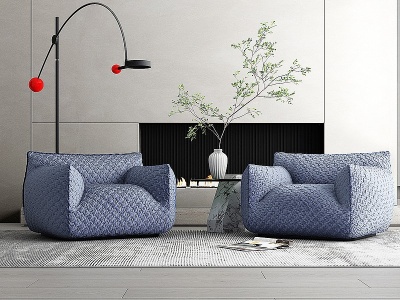 3d现代单人沙发组合模型