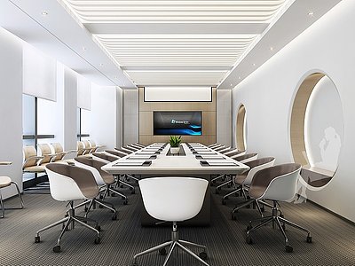 3d现代科技感办公室大会议室模型