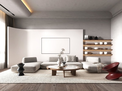 3d诧寂风的客厅模型