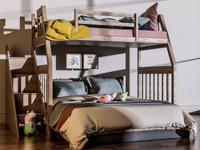 现代儿童床模型3d模型