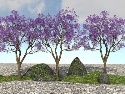 3d景观植物模型蓝花模型