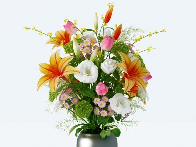 欧式花瓶花卉组合模型3d模型