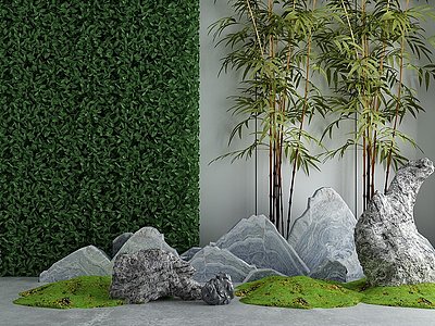 新中式庭院景觀小品模型3d模型